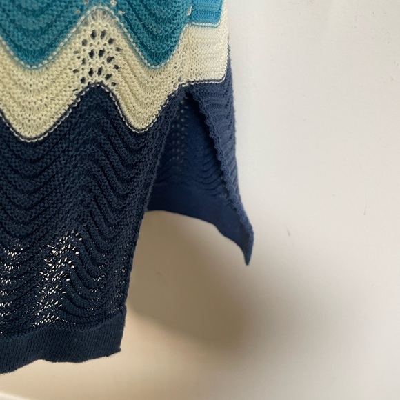 Heartloom Chevron Knit Laurent Beach Cover-Up Dress Sz M Cotton Polo Collar - Picture 6 of 13